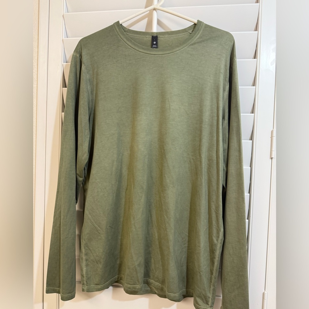 Lululemon The Fundamental Long Sleeve Shirt, Green, Size Large